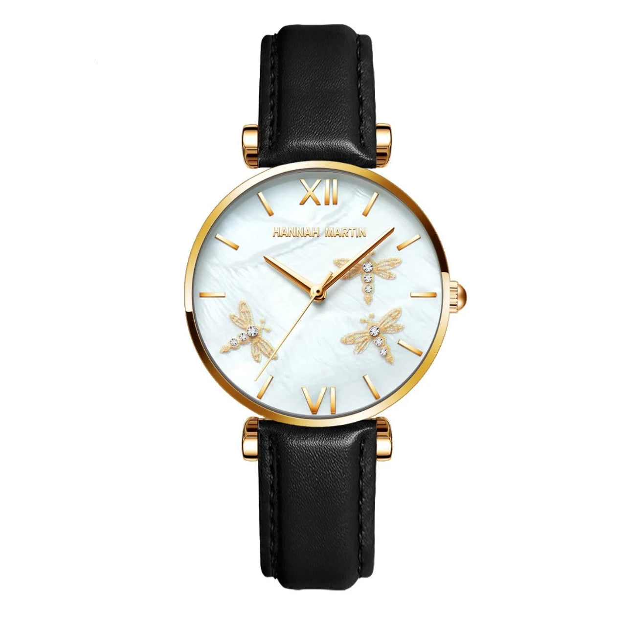 Japan Akoya Pearl Shell Women Watches - Dragonfly Design