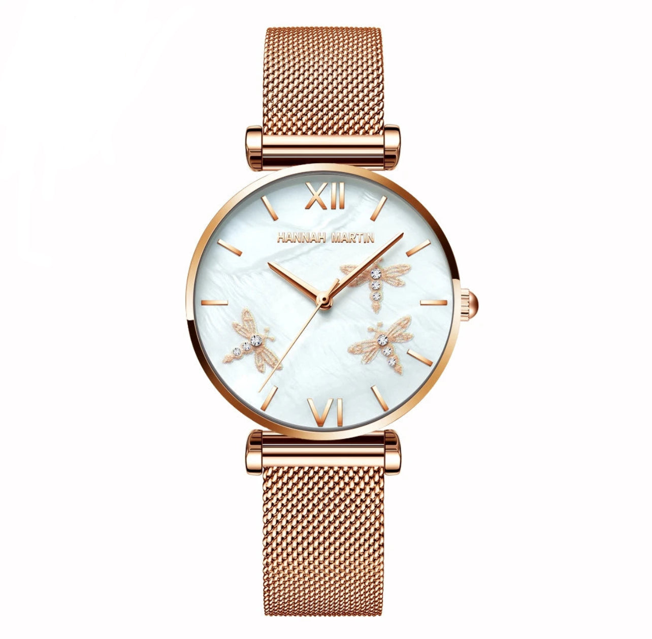 Japan Akoya Pearl Shell Women Watches - Dragonfly Design