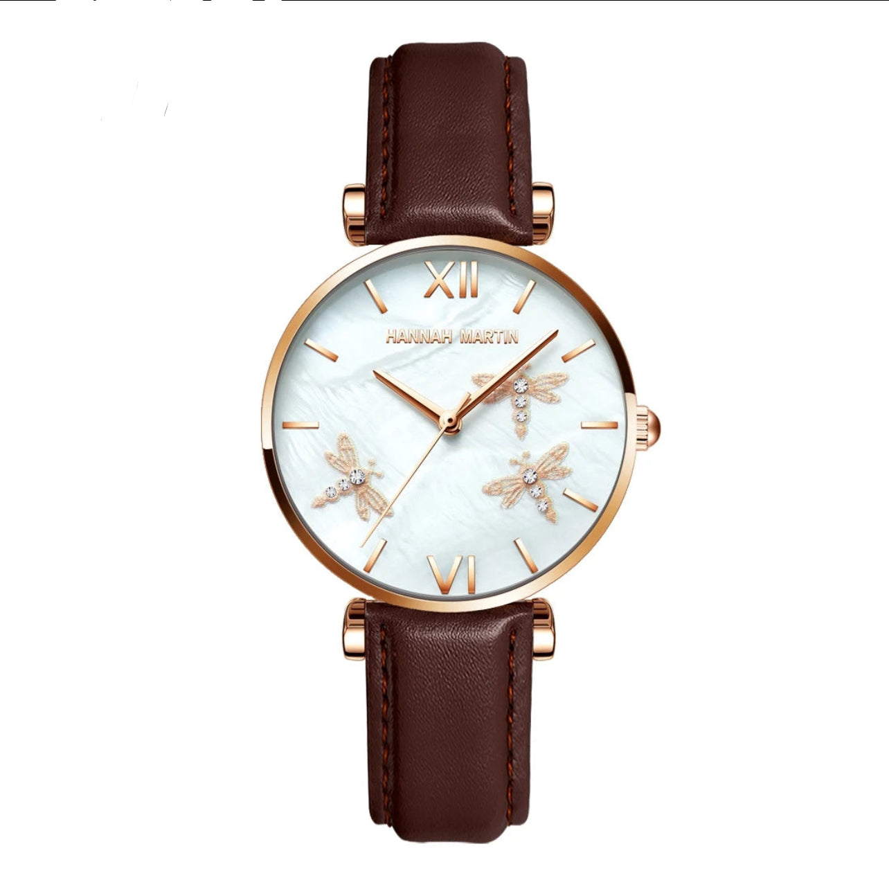 Japan Akoya Pearl Shell Women Watches - Dragonfly Design