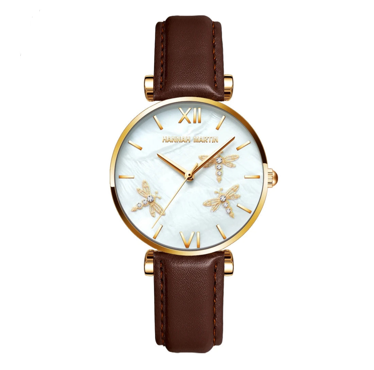 Japan Akoya Pearl Shell Women Watches - Dragonfly Design