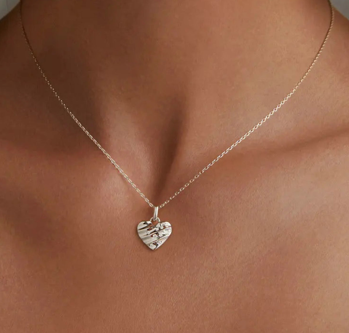 925 Sterling Silver Love-Infused Heart Design Pendant Necklace