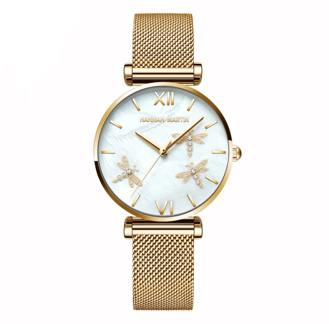 Japan Akoya Pearl Shell Women Watches - Dragonfly Design