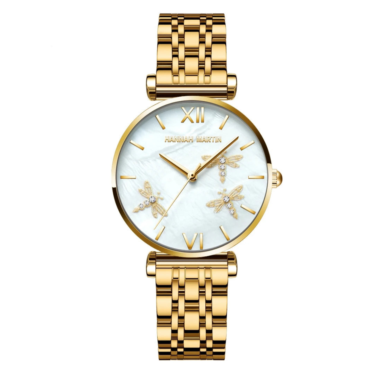 Japan Akoya Pearl Shell Women Watches - Dragonfly Design