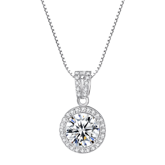 925 Silver 1Ct Moissanite Eternal Brilliance Pendant Necklace