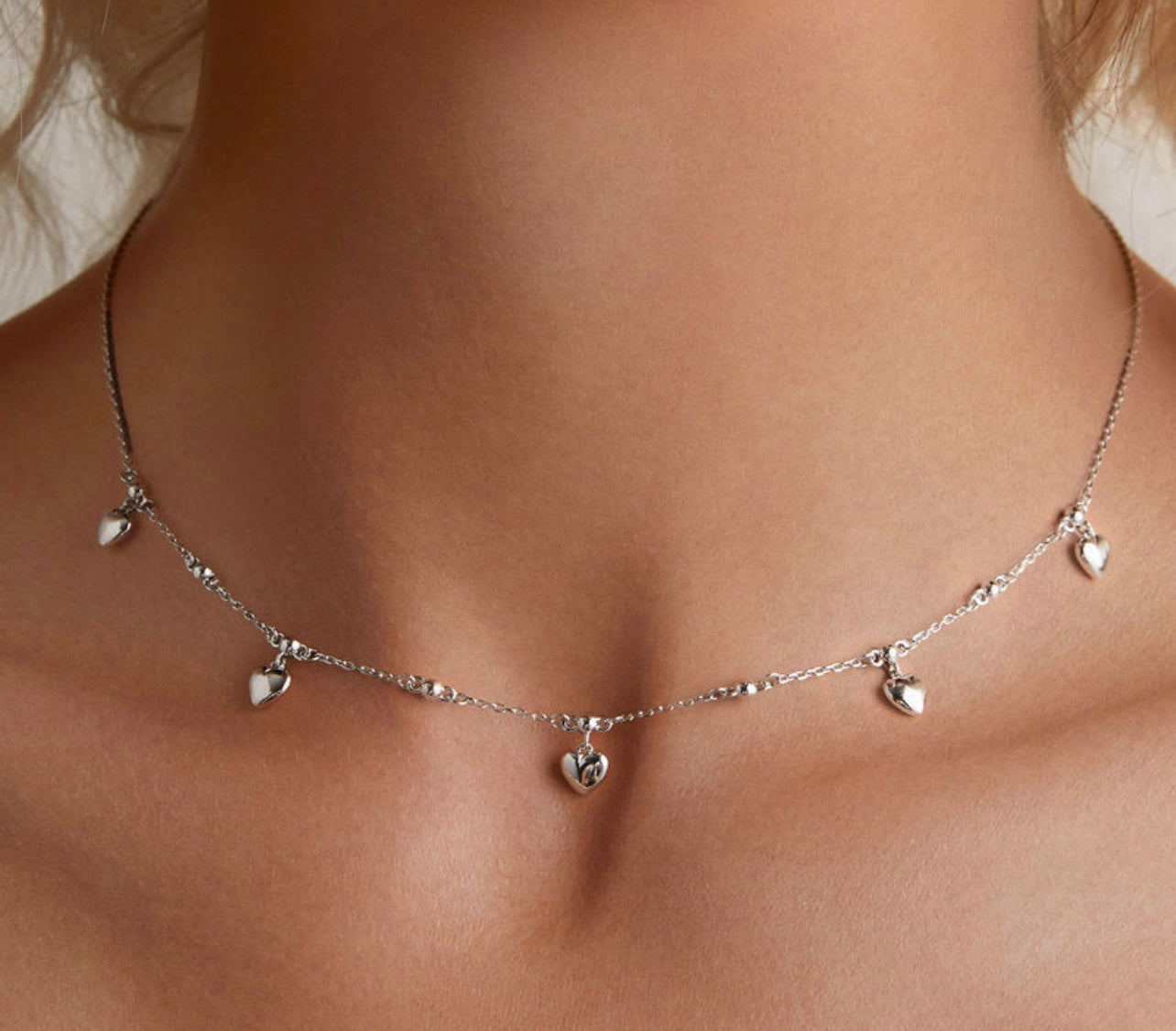 925 Silver Stackable Sparkling Clavicle Necklace