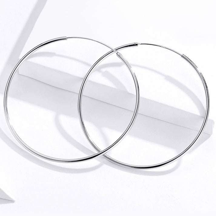 925 Silver Endless Hoops Earring 30/40mm