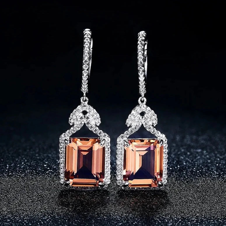 925 Silver 12 CT Created Zultanite Charming Style Drop Earrings