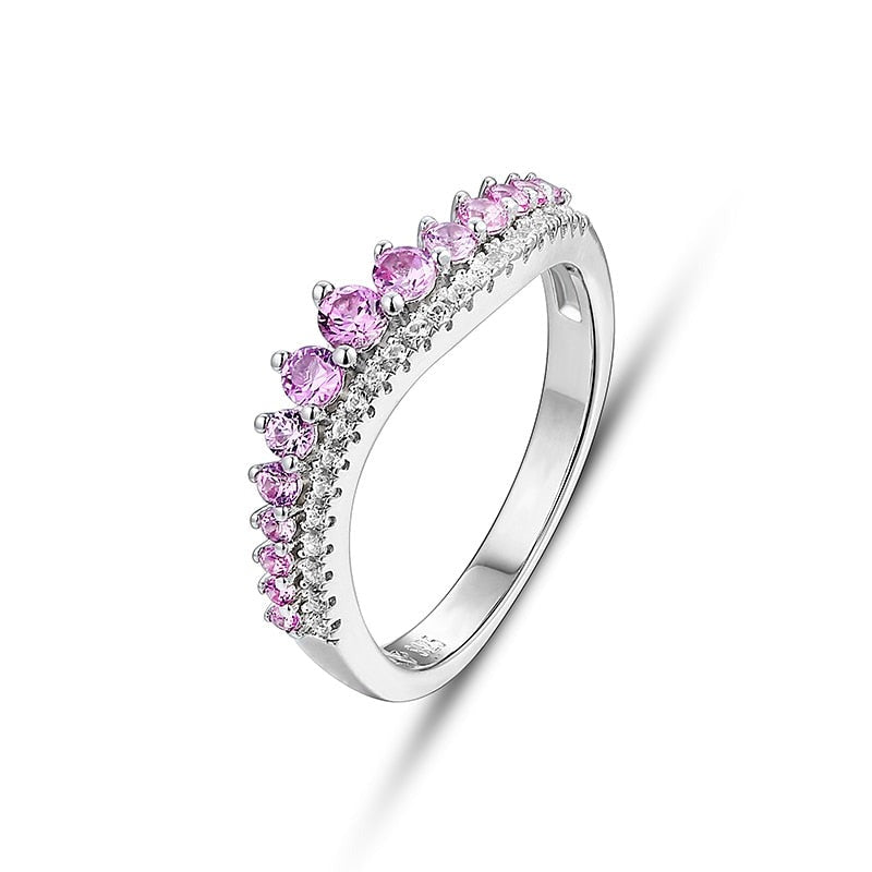 925 Silver Exquisite Pink/Blue Sapphire Ring