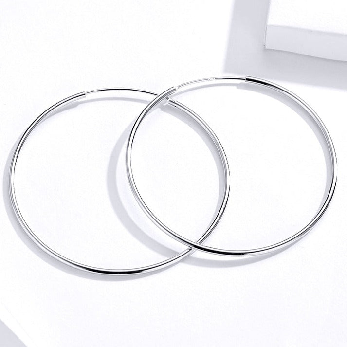 925 Silver Endless Hoops Earring 30/40mm