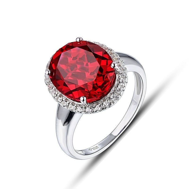 925 Silver Created 4.9Ct Gemstone Ring