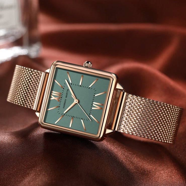 Green Dial Roman Square Watch