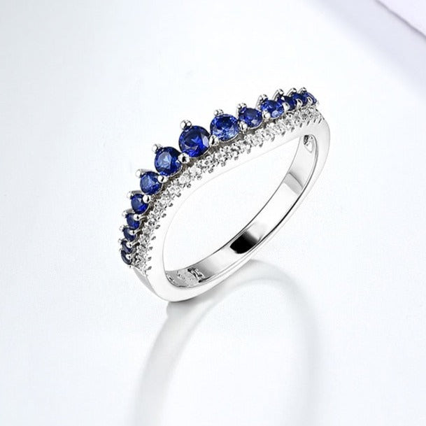 925 Silver Exquisite Pink/Blue Sapphire Ring