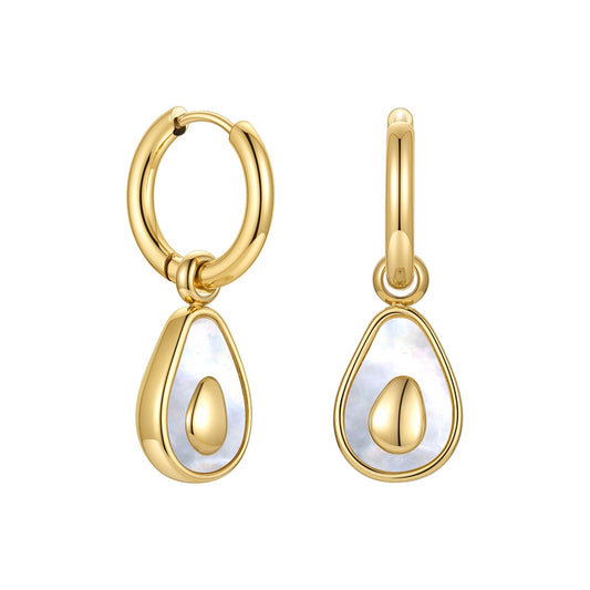 18K Gold-Plated Stainless Steel Avocado Drop Earrings