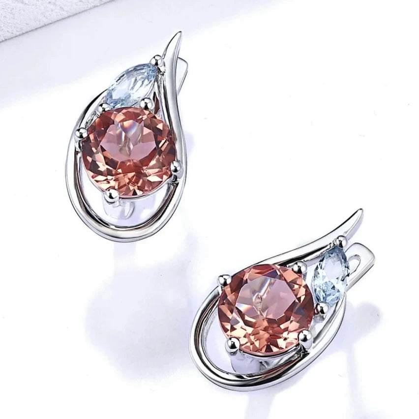 925 Silver 4.6ct Created Zultanite Stud Earrings