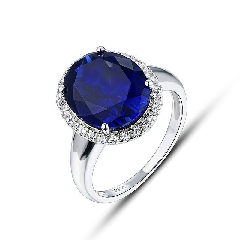 925 Silver Created 4.9Ct Gemstone Ring