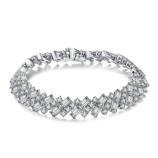 925 Silver Baguette Cut 5*3mm Moissanite Bracelet