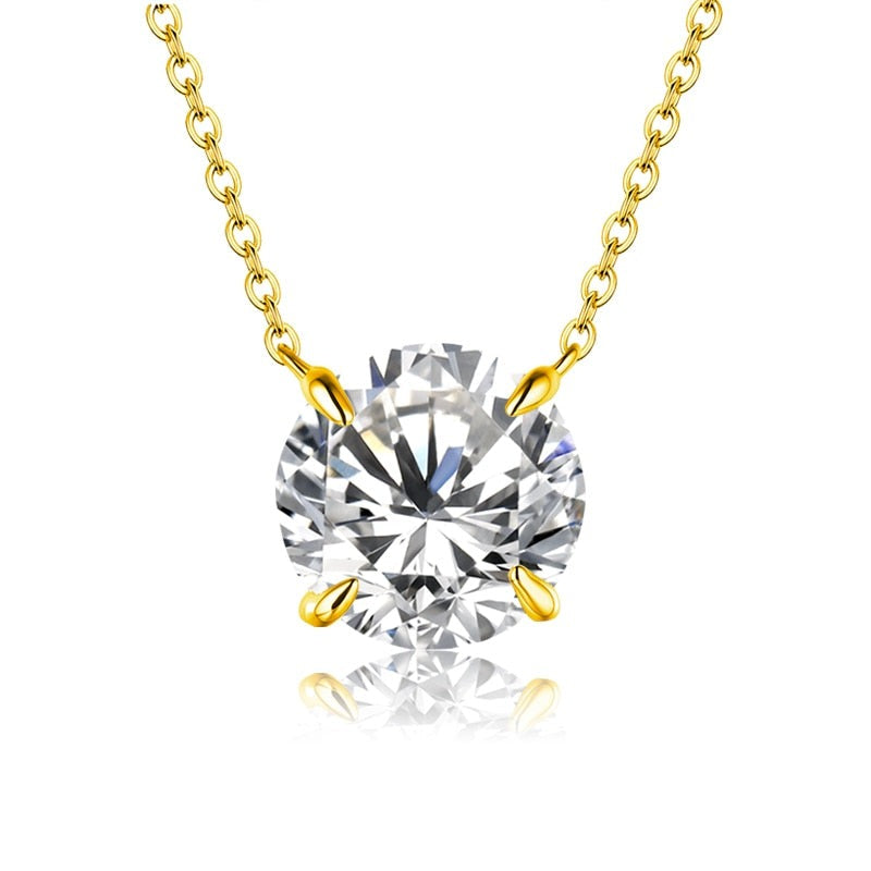 925 Silver 1CT Moissanite Simple Pendant Necklace