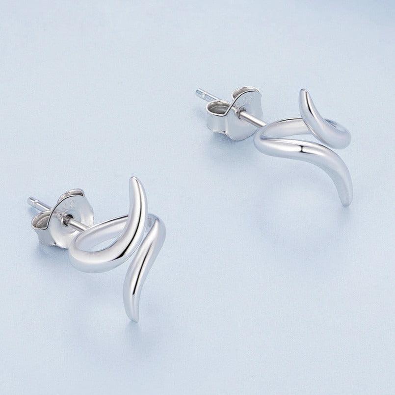 925 Silver Anti-lost Earphone Geometric Earrings