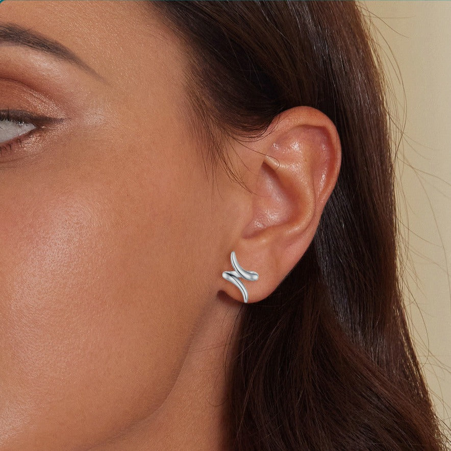 925 Silver Anti-lost Earphone Geometric Earrings