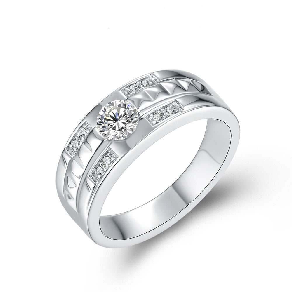 Classic 925 Silver 0.5 Ct Moissanite Ring for Men