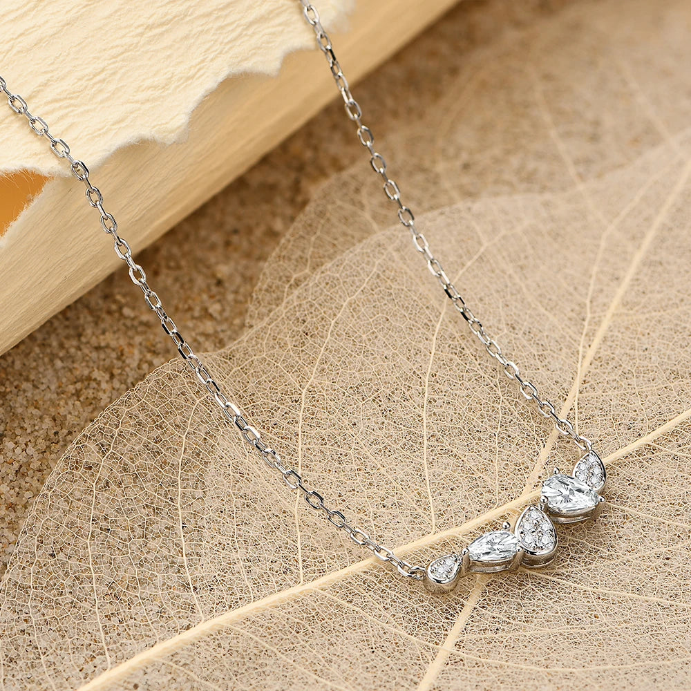 925 Silver Pear Cut Moissanite Pendant Necklace