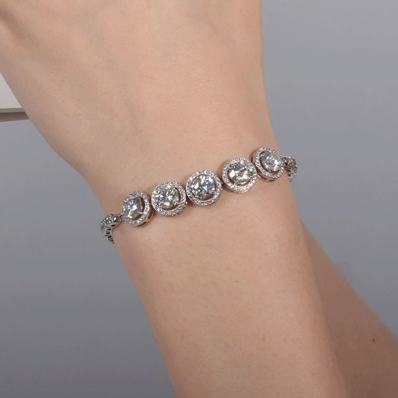 925 Silver 5CT Moissanite Adjustable Tennis Bracelet