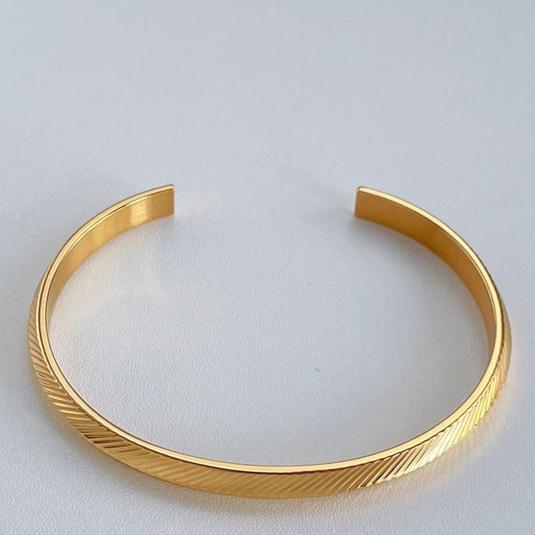 18K Gold-Plated Stainless Steel Twill Bracelet