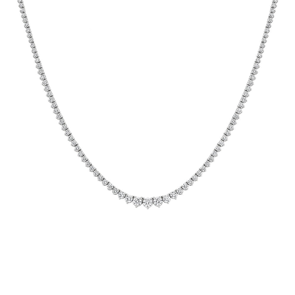 925 Silver Round Cut 3mm Moissanite Tennis Necklace