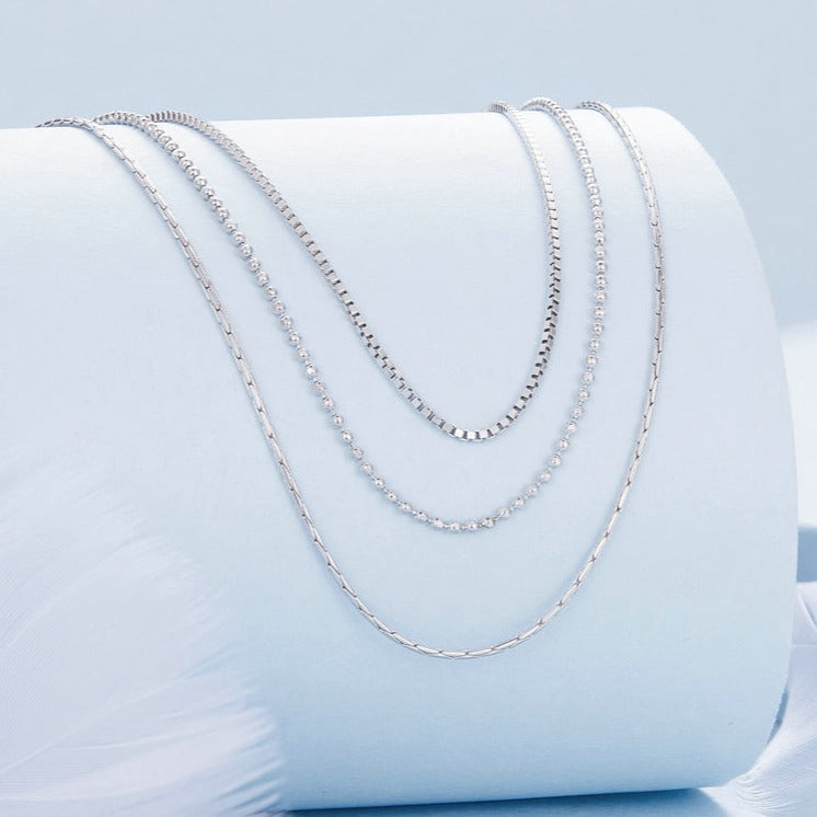 925 Sterling Silver Chic Triple Layer Necklace