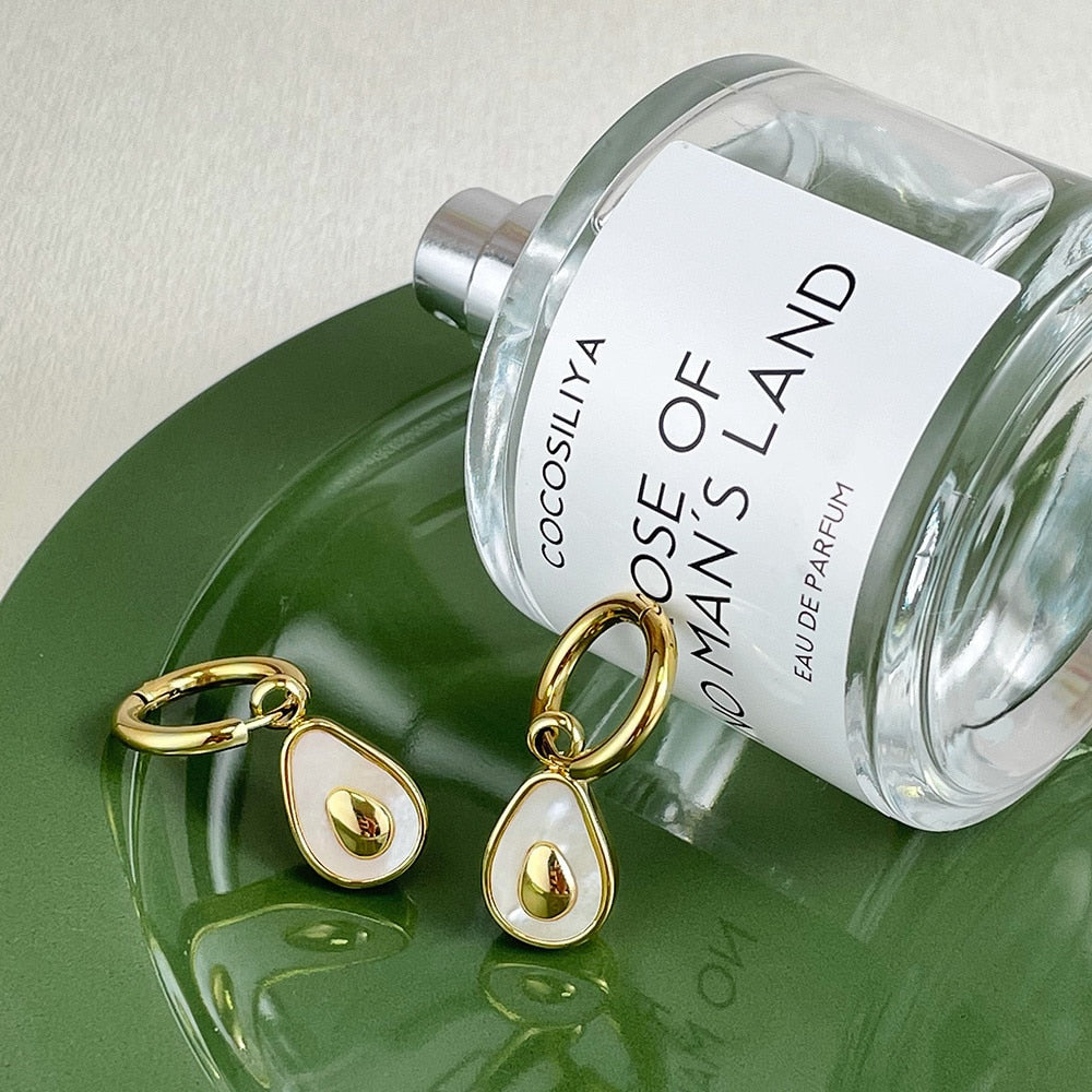 18K Gold-Plated Stainless Steel Avocado Drop Earrings