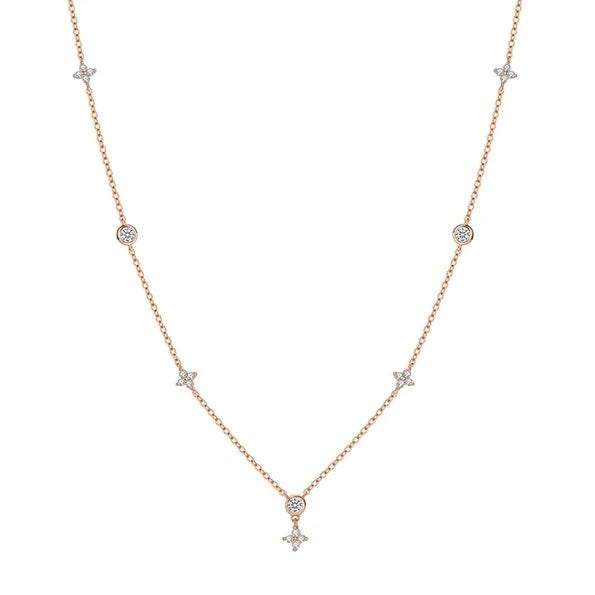 18K Gold-Plated 925 Silver 2-3mm Moissanite Charm Necklaces