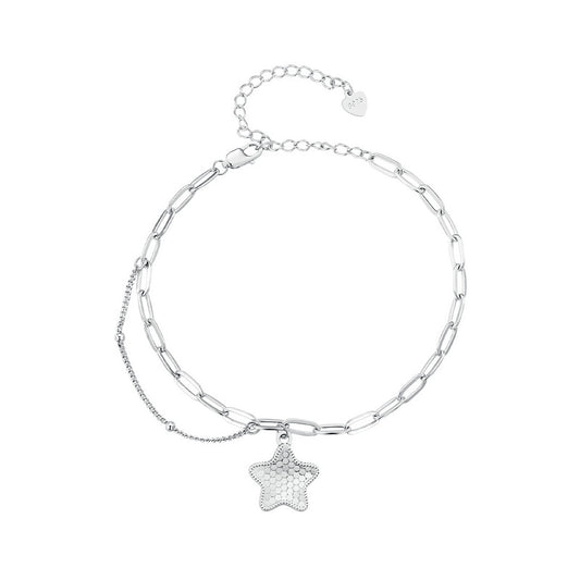 925 Silver Sparkling Star Splice Chain Bracelet