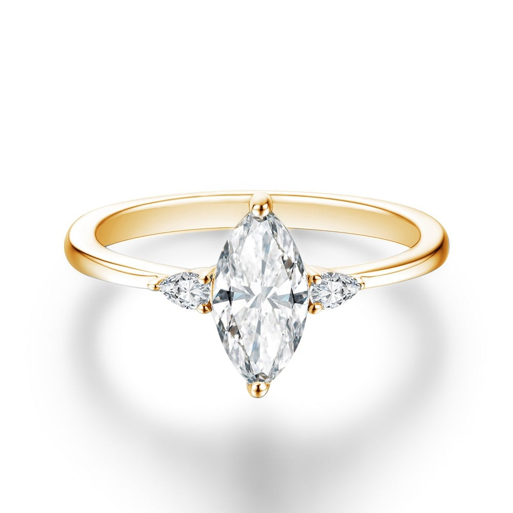 925 Silver Marquise 1CT Moissanite Ring