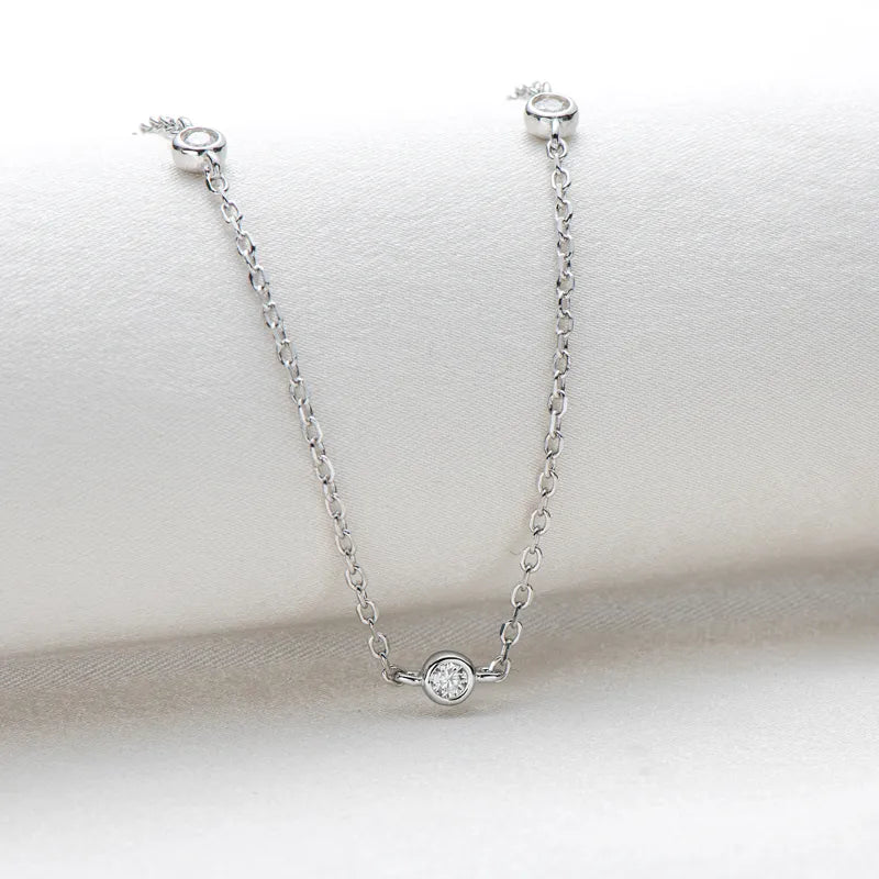 925 Silver 14K Gold Plated Moissanite Choker Necklace