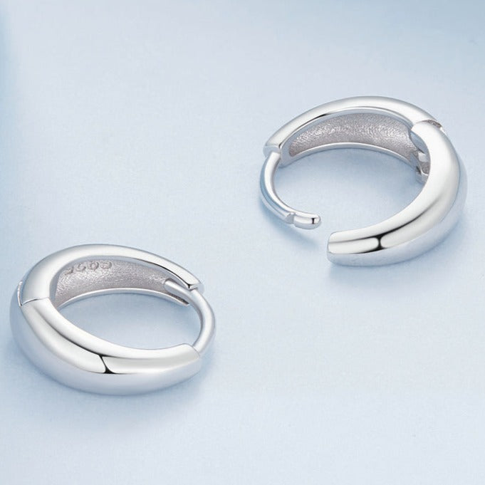 925 Silver Classic Huggie Punk Hoop Earrings