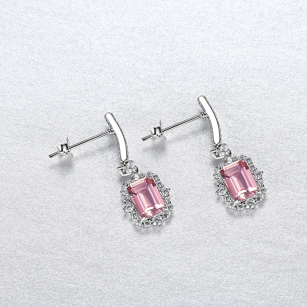 925 Silver Vintage Pink Diaspore Earrings