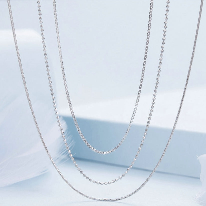 925 Sterling Silver Chic Triple Layer Necklace