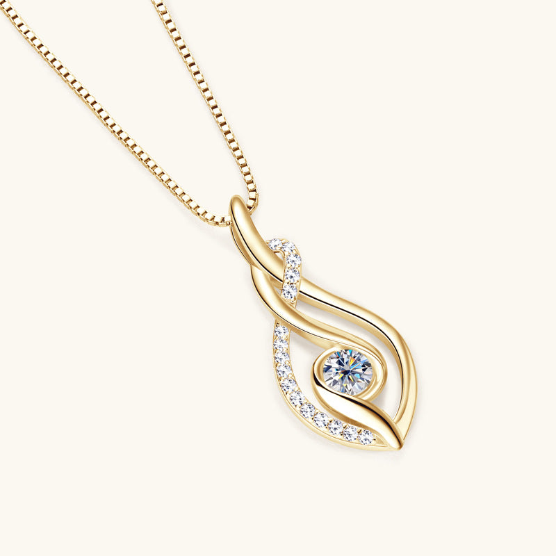 925 Silver 0.43cttw Moissanite Pendant Necklace