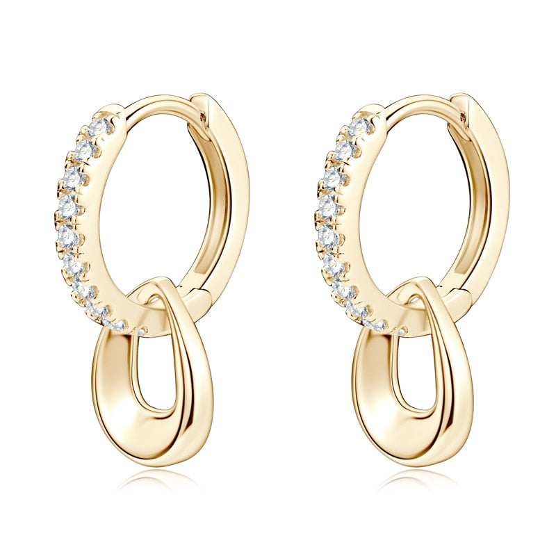 925 Silver 1.3mm Moissanite Hoop Earrings