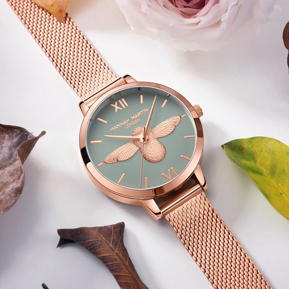 3D Engraved Bee Dial Women Dress Watch