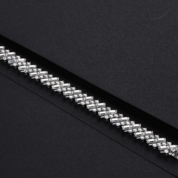 925 Silver Baguette Cut 5*3mm Moissanite Bracelet