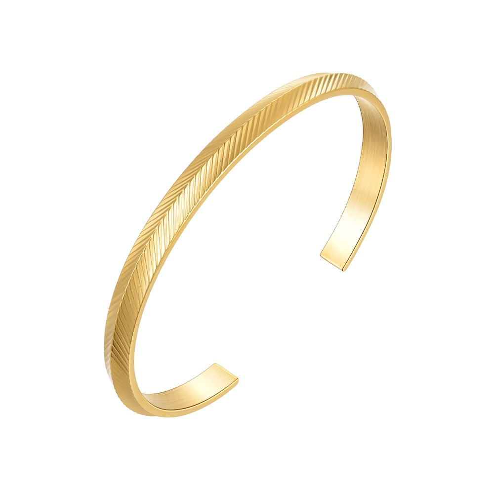 18K Gold-Plated Stainless Steel Twill Bracelet