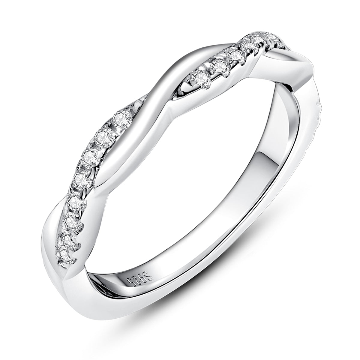 925 Silver 1.3mm Moissanite Eternity Band Ring