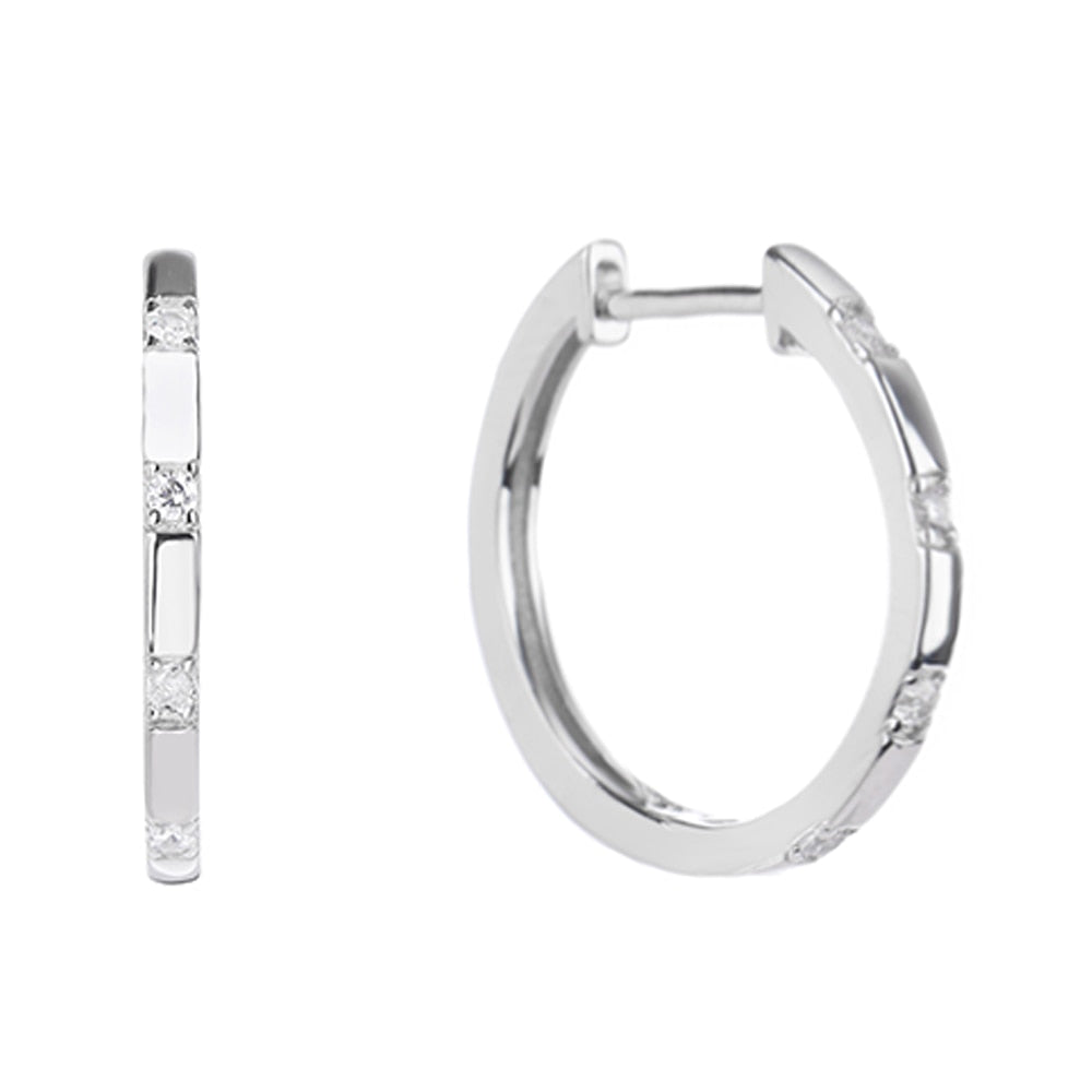 925 Silver 1.5MM Moissanite Hoop Earrings