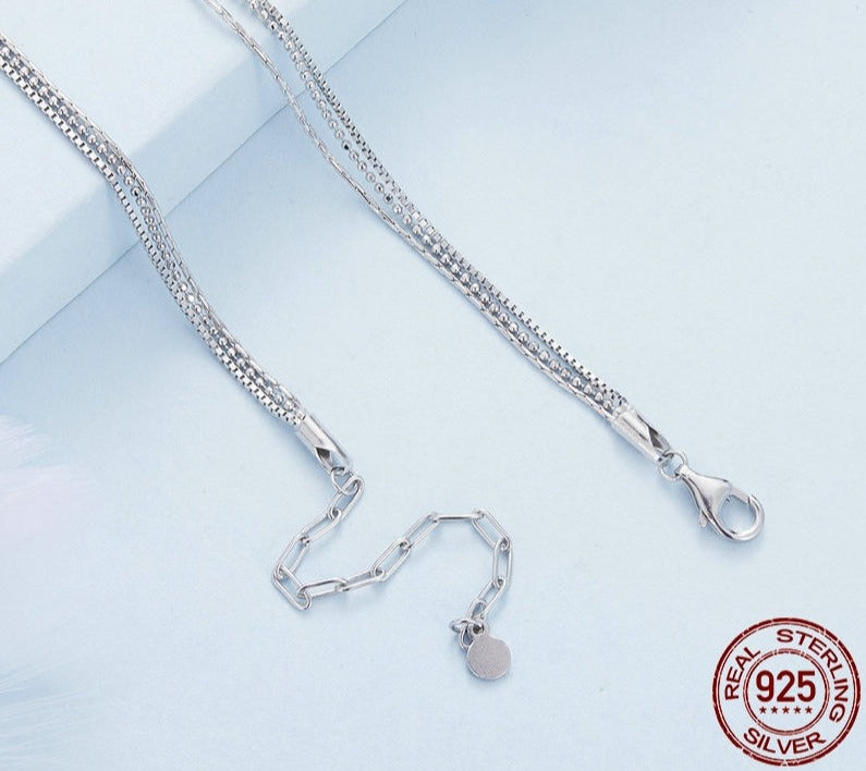 925 Sterling Silver Chic Triple Layer Necklace