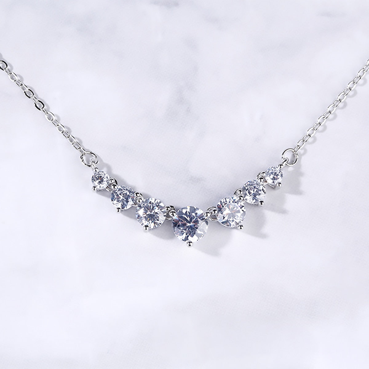 925 Silver Smile Full Moissanite Necklace