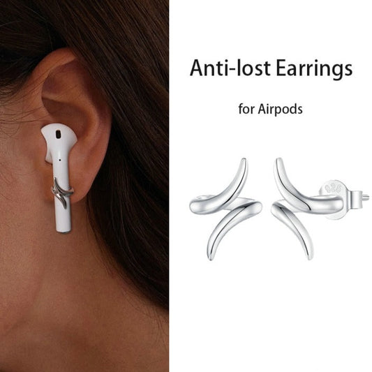 925 Silver Anti-lost Earphone Geometric Earrings