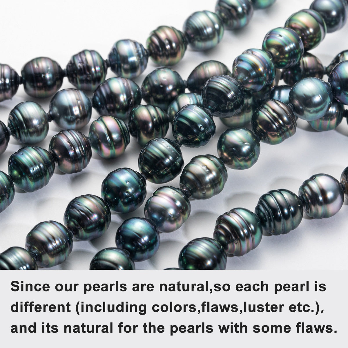 925 Silver 8-10mm Natural Baroque Black Tahitian Pearl Bracelet