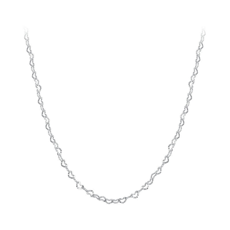 925 Silver Trendy Heart-Shaped Basic Chain Necklace