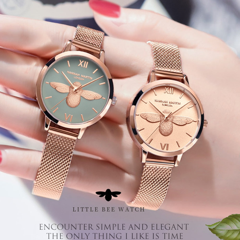 3D Engraved Bee Dial Women Dress Watch